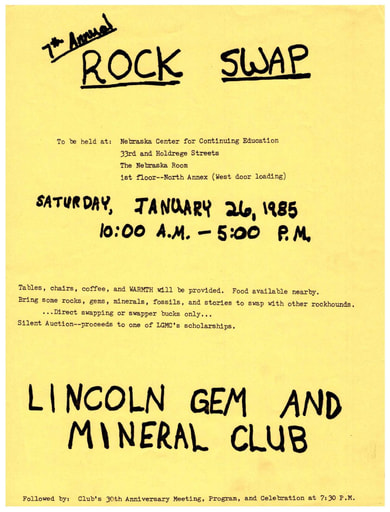 1985 7th Annual Rock Swap flyer & announcement