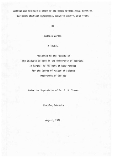 1977 Zarins Thesis