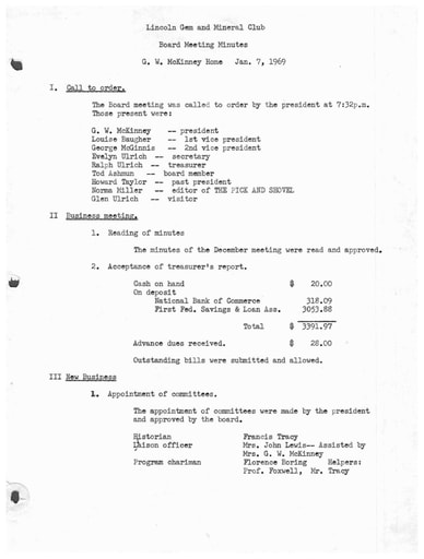 1969 Board Meeting Minutes