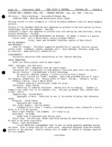 1989 General Meeting Minutes