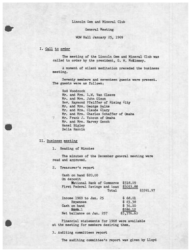 1969 General Meeting Minutes