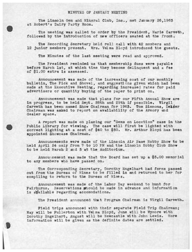 1963 General Meeting Minutes