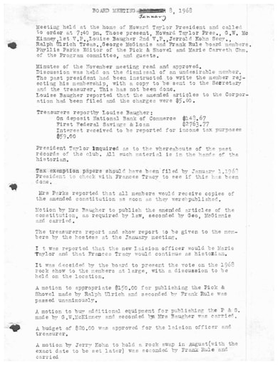 1968 Board Meeting Minutes