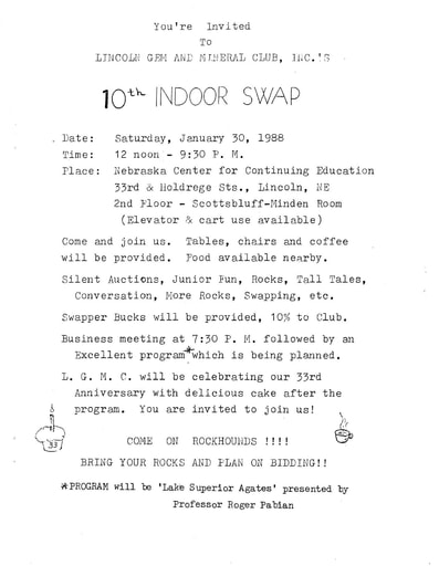 1988 10th Annual Rock Swap flyer